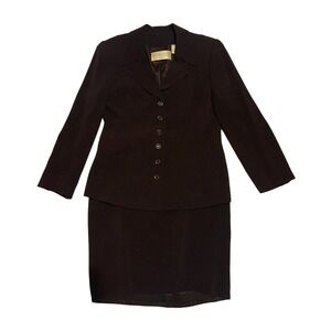Dana Buchman Petites Brown Skirt Suit. Skirt-Sz 12P; Blazer-Sz 8P.